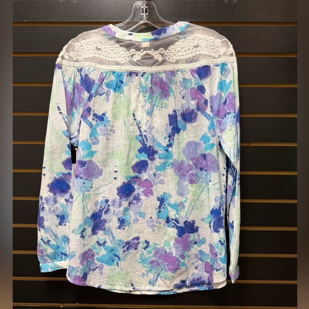 Caffe Marrakesh Floral Embroidered Top NWT S - Picture 4 of 4